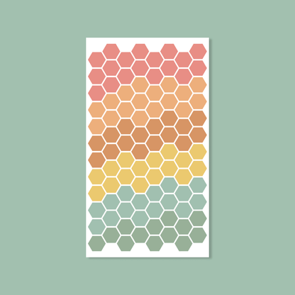 Silk + Sonder Hexagons (Mood Tracker) Freedom Stickers By The Sheet