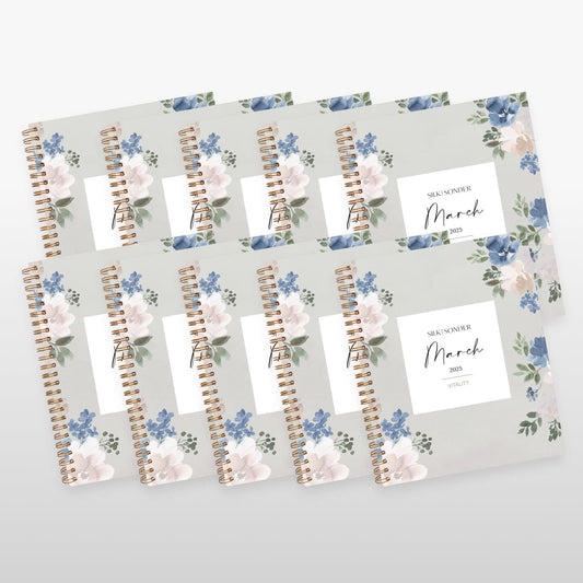 Silk + Sonder Monthly Self-Care Journals  : 10-Pack