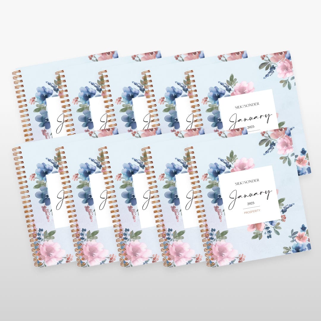 Silk + Sonder Monthly Self-Care Journals  : 10-Pack