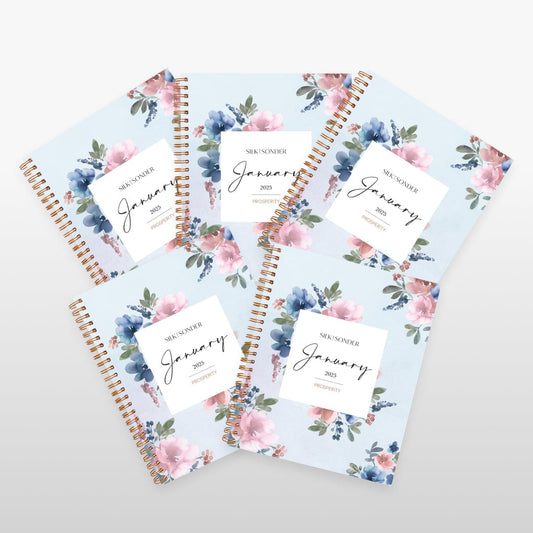 Silk + Sonder Monthly Self-Care Journals  : 5-Pack